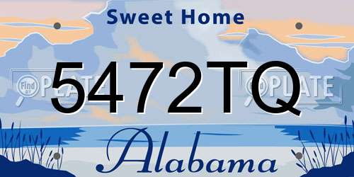 5472TQ Alabama License Plate