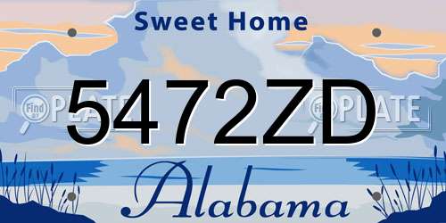 5472ZD Alabama License Plate
