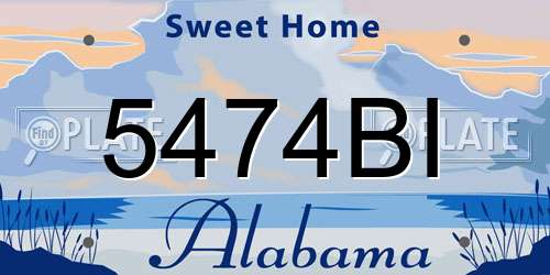 5474BI Alabama License Plate