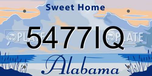 5477IQ Alabama License Plate