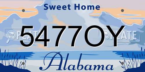 5477OY Alabama License Plate