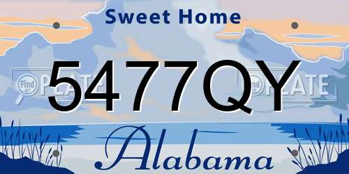 5477QY Alabama License Plate