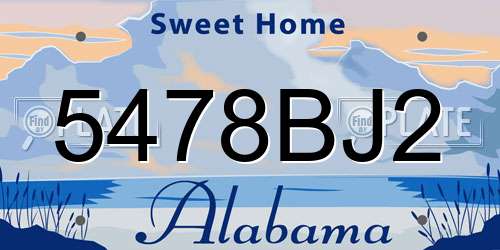 5478BJ2 Alabama License Plate