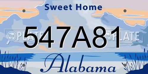 547A81 Alabama License Plate
