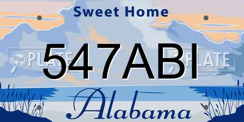 547ABI Alabama License Plate