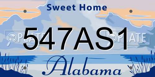 547AS1 Alabama License Plate