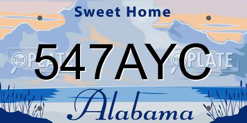 547AYC Alabama License Plate