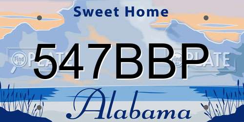 547BBP Alabama License Plate