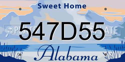 547D55 Alabama License Plate