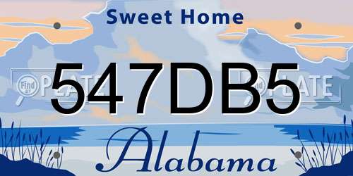 547DB5 Alabama License Plate