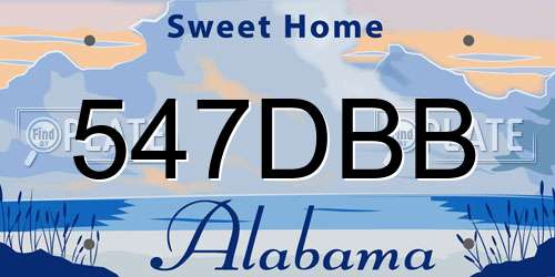 547DBB Alabama License Plate