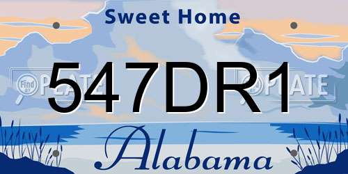 547DR1 Alabama License Plate