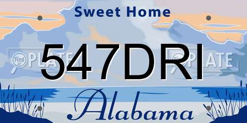 547DRI Alabama License Plate