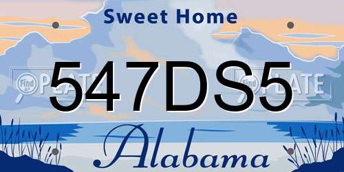 547DS5 Alabama License Plate