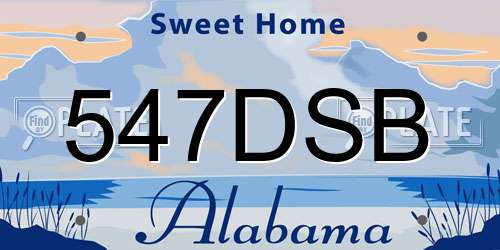 547DSB Alabama License Plate