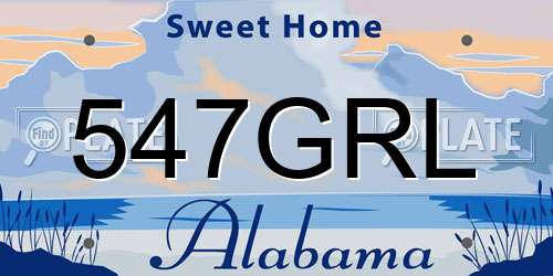 547GRL Alabama License Plate