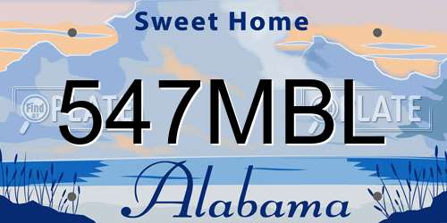 547MBL Alabama License Plate