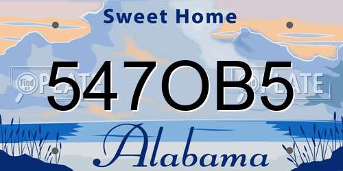 547OB5 Alabama License Plate