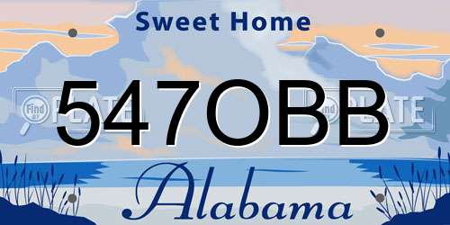 547OBB Alabama License Plate