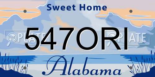 547ORI Alabama License Plate