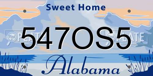 547OS5 Alabama License Plate