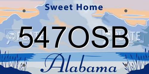 547OSB Alabama License Plate