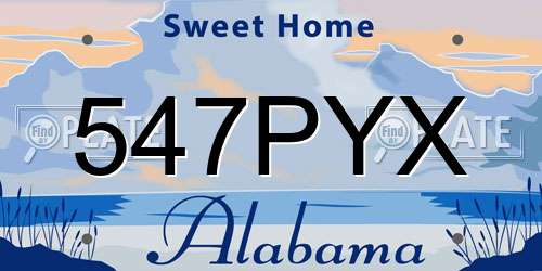 547PYX Alabama License Plate