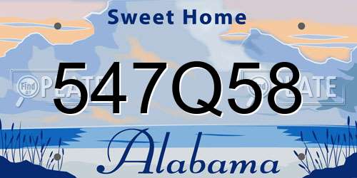 547Q58 Alabama License Plate