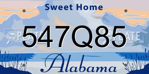 547Q85 Alabama License Plate