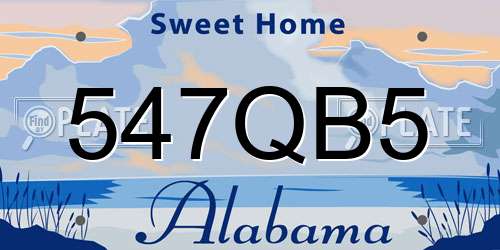 547QB5 Alabama License Plate