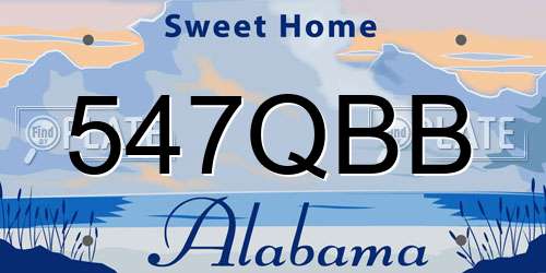 547QBB Alabama License Plate