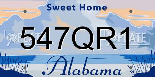 547QR1 Alabama License Plate