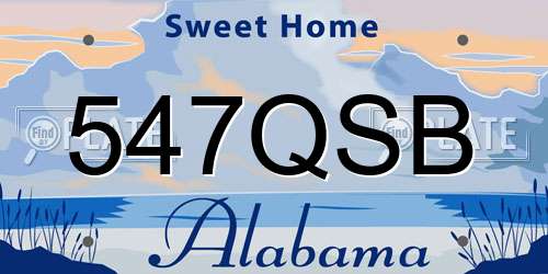 547QSB Alabama License Plate