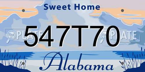 547T70 Alabama License Plate