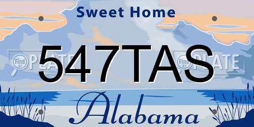 547TAS Alabama License Plate