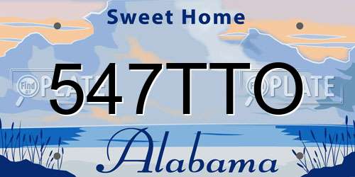 547TTO Alabama License Plate