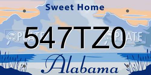 547TZ0 Alabama License Plate