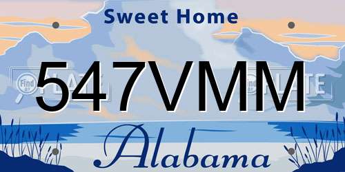 547VMM Alabama License Plate