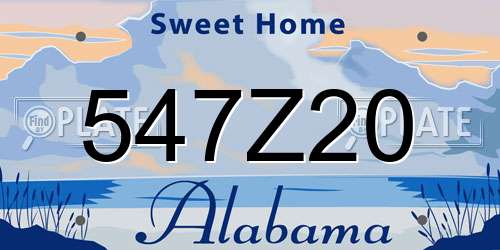 547Z20 Alabama License Plate