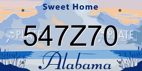 547Z70 Alabama License Plate
