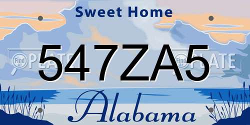 547ZA5 Alabama License Plate