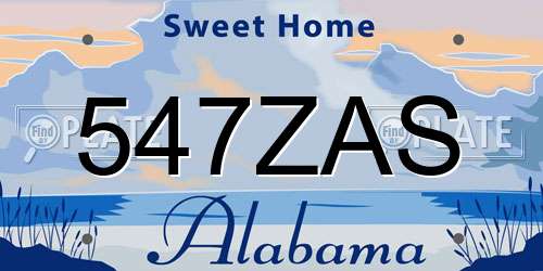 547ZAS Alabama License Plate