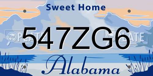547ZG6 Alabama License Plate
