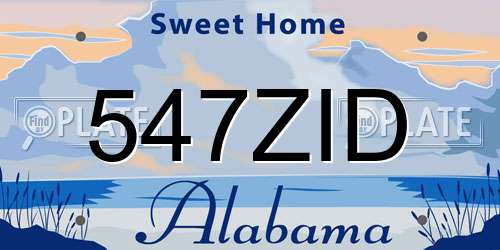 547ZID Alabama License Plate