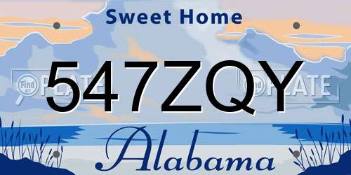 547ZQY Alabama License Plate