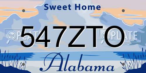 547ZTO Alabama License Plate