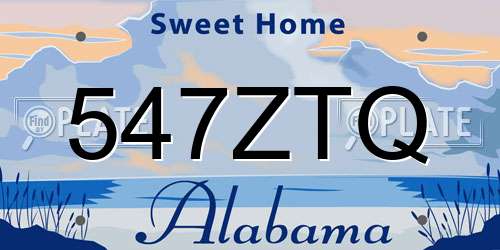 547ZTQ Alabama License Plate