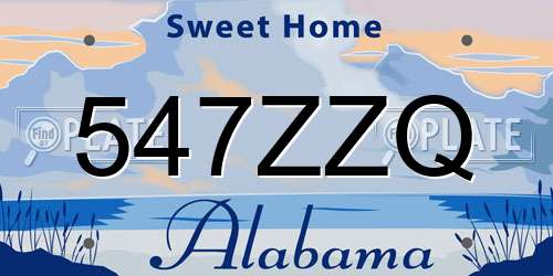 547ZZQ Alabama License Plate