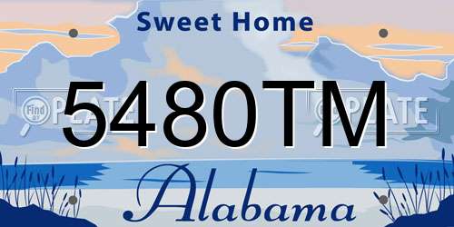 5480TM Alabama License Plate