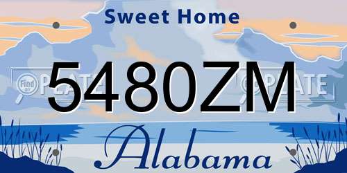 5480ZM Alabama License Plate
